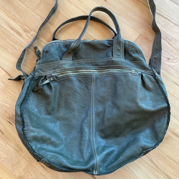 Sissi Rossi Green Lamb Leather Balloon Shoulder Bag Large Y2K - Picture 1 of 12